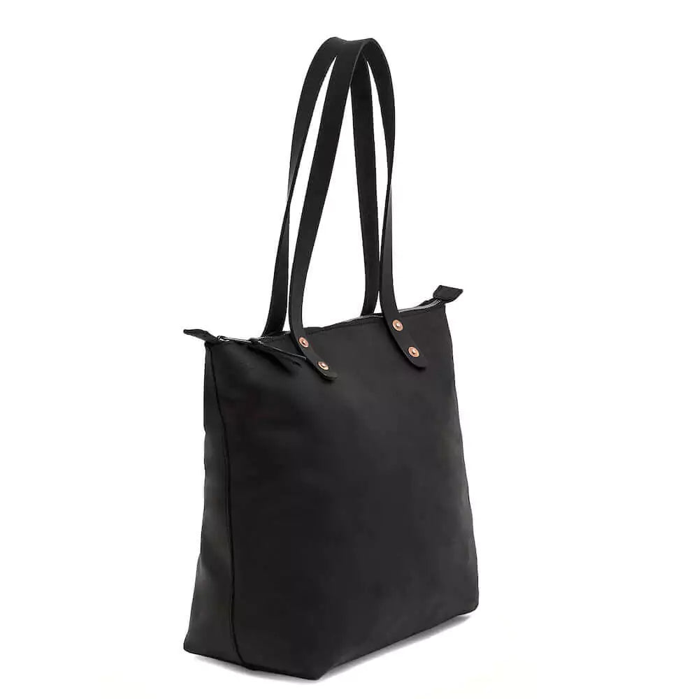 Eden Elevated Leather Tote Bag - Medium Zippered > Handbag > Leather-Carbon-Mission Mercantile Leather Goods