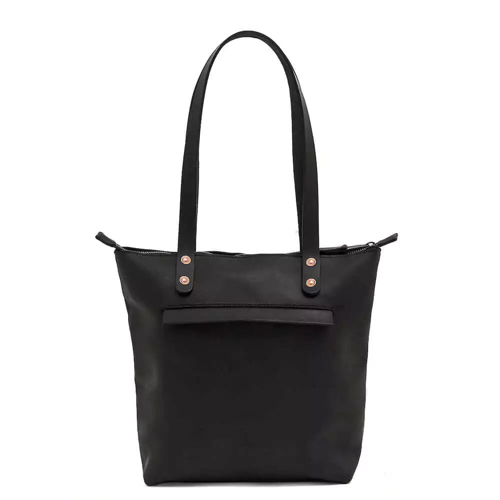 Eden Elevated Leather Tote Bag - Medium Zippered > Handbag > Leather-Carbon-Mission Mercantile Leather Goods