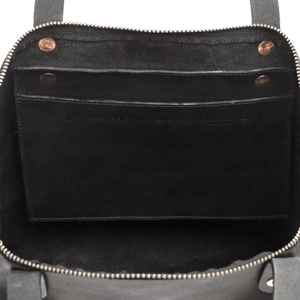 Eden Elevated Leather Tote Bag - Medium Zippered > Handbag > Leather-Carbon-Mission Mercantile Leather Goods