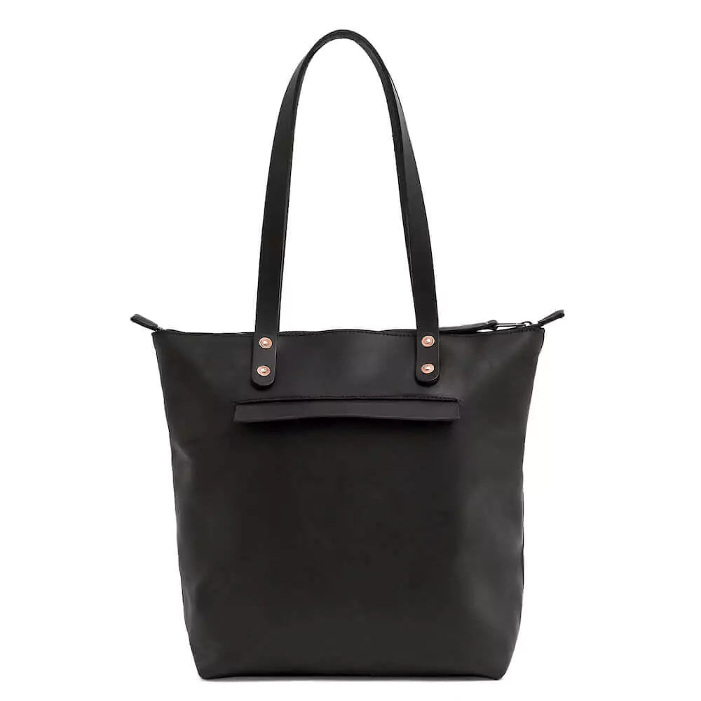 Eden Elevated Leather Tote Bag - Small Zippered > Handbag > Leather-Carbon-Mission Mercantile Leather Goods