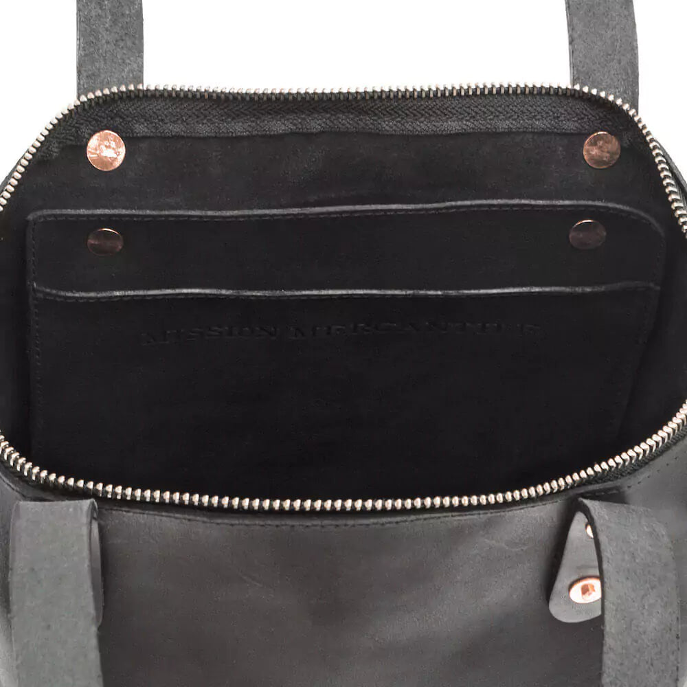 Eden Elevated Leather Tote Bag - Small Zippered > Handbag > Leather-Carbon-Mission Mercantile Leather Goods