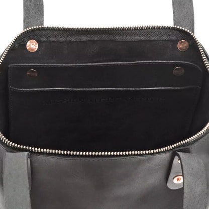 Eden Elevated Leather Tote Bag - Small Zippered > Handbag > Leather-Carbon-Mission Mercantile Leather Goods