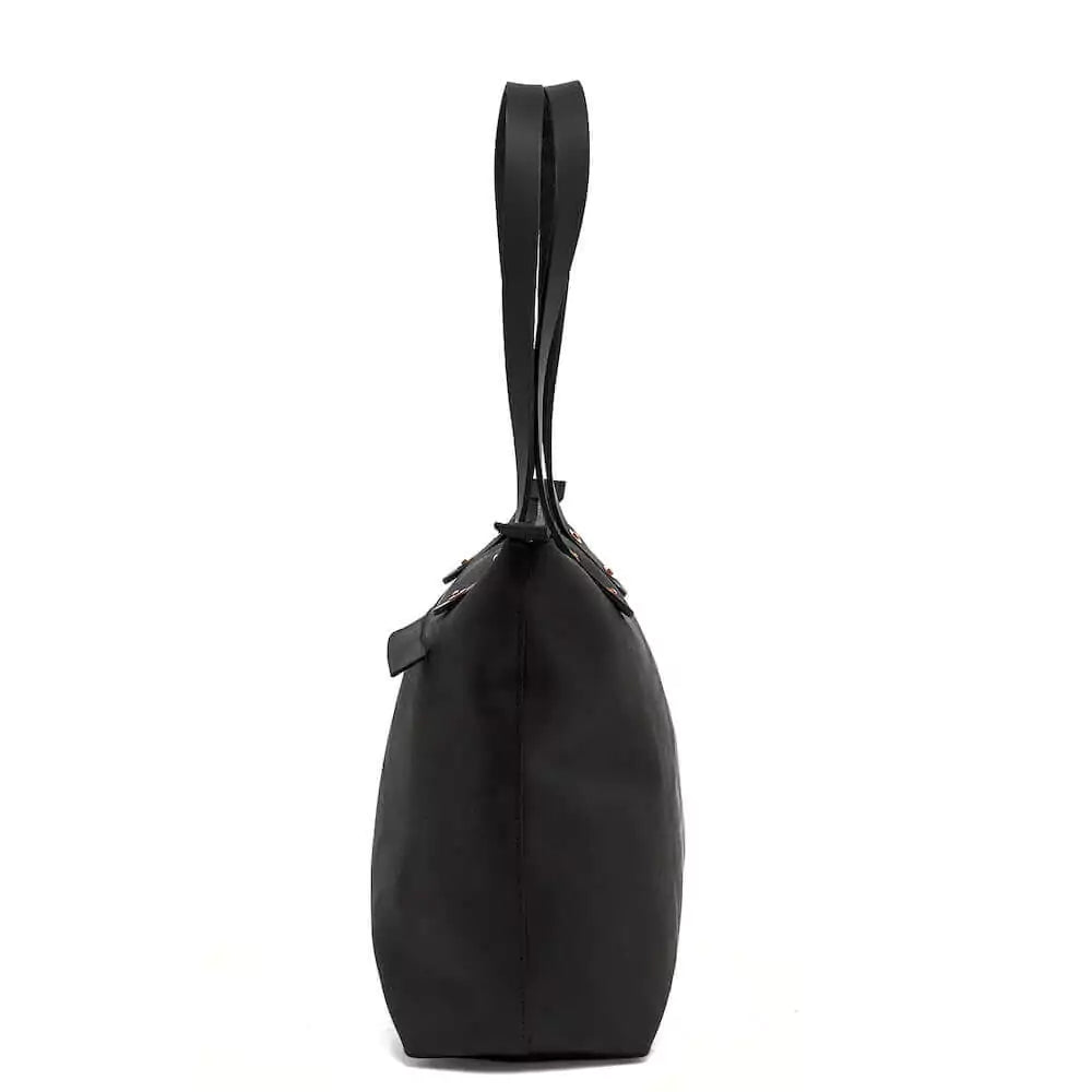 Eden Elevated Leather Tote Bag - Small Zippered > Handbag > Leather-Carbon-Mission Mercantile Leather Goods