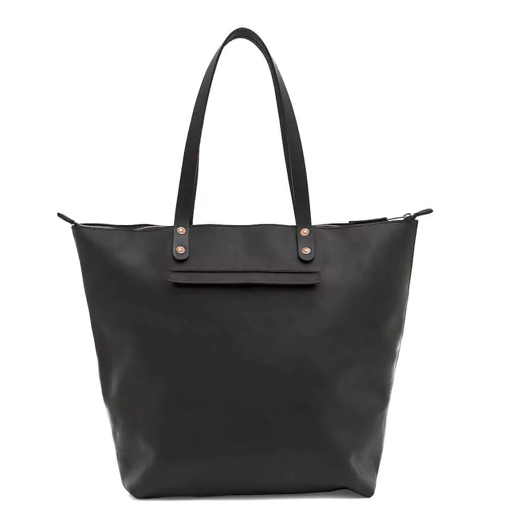 Eden Elevated Leather Tote Bag - Oversized Zippered > Handbag > Leather-Carbon-Mission Mercantile Leather Goods