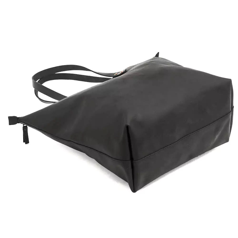 Eden Elevated Leather Tote Bag - Oversized Zippered > Handbag > Leather-Carbon-Mission Mercantile Leather Goods