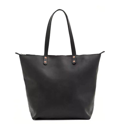 Eden Elevated Leather Tote Bag - Oversized Zippered > Handbag > Leather-Carbon-Mission Mercantile Leather Goods
