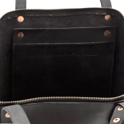 Eden Elevated Leather Tote Bag - Oversized Zippered > Handbag > Leather-Carbon-Mission Mercantile Leather Goods