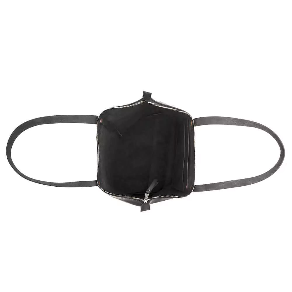 Eden Elevated Leather Tote Bag - Oversized Zippered > Handbag > Leather-Carbon-Mission Mercantile Leather Goods