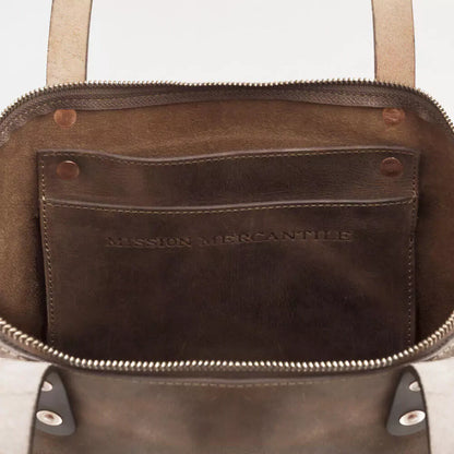 Eden Elevated Leather Tote Bag - Large Zippered > Handbag > Leather-Molasses-Mission Mercantile Leather Goods