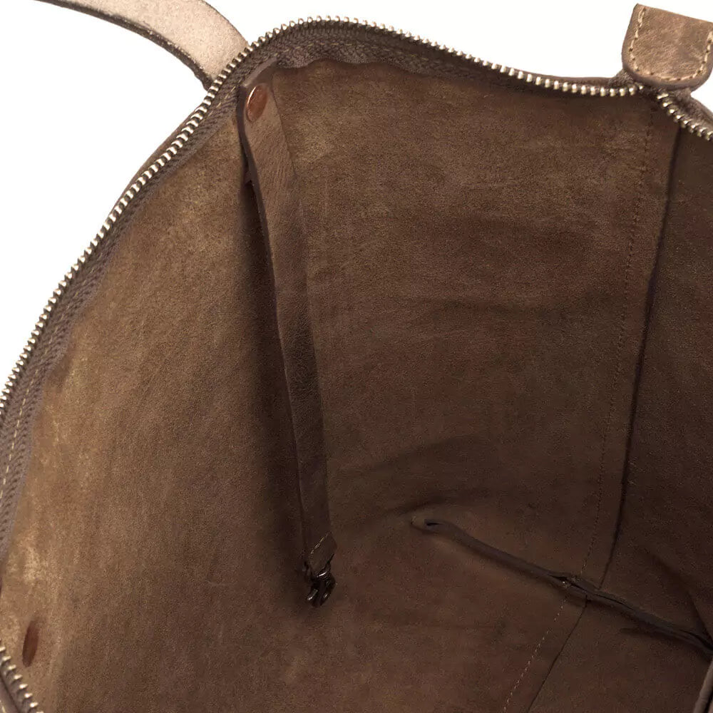 Eden Elevated Leather Tote Bag - Large Zippered > Handbag > Leather-Molasses-Mission Mercantile Leather Goods