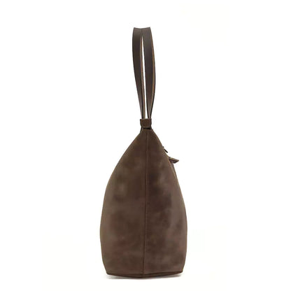Eden Elevated Leather Tote Bag - Large Zippered > Handbag > Leather-Molasses-Mission Mercantile Leather Goods