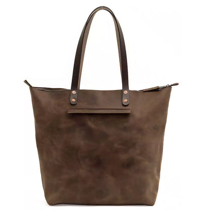 Eden Elevated Leather Tote Bag - Oversized Zippered > Handbag > Leather-Molasses-Mission Mercantile Leather Goods