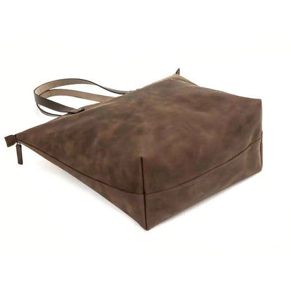 Eden Elevated Leather Tote Bag - Oversized Zippered > Handbag > Leather-Molasses-Mission Mercantile Leather Goods