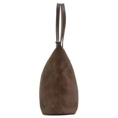 Eden Elevated Leather Tote Bag - Oversized Zippered > Handbag > Leather-Molasses-Mission Mercantile Leather Goods