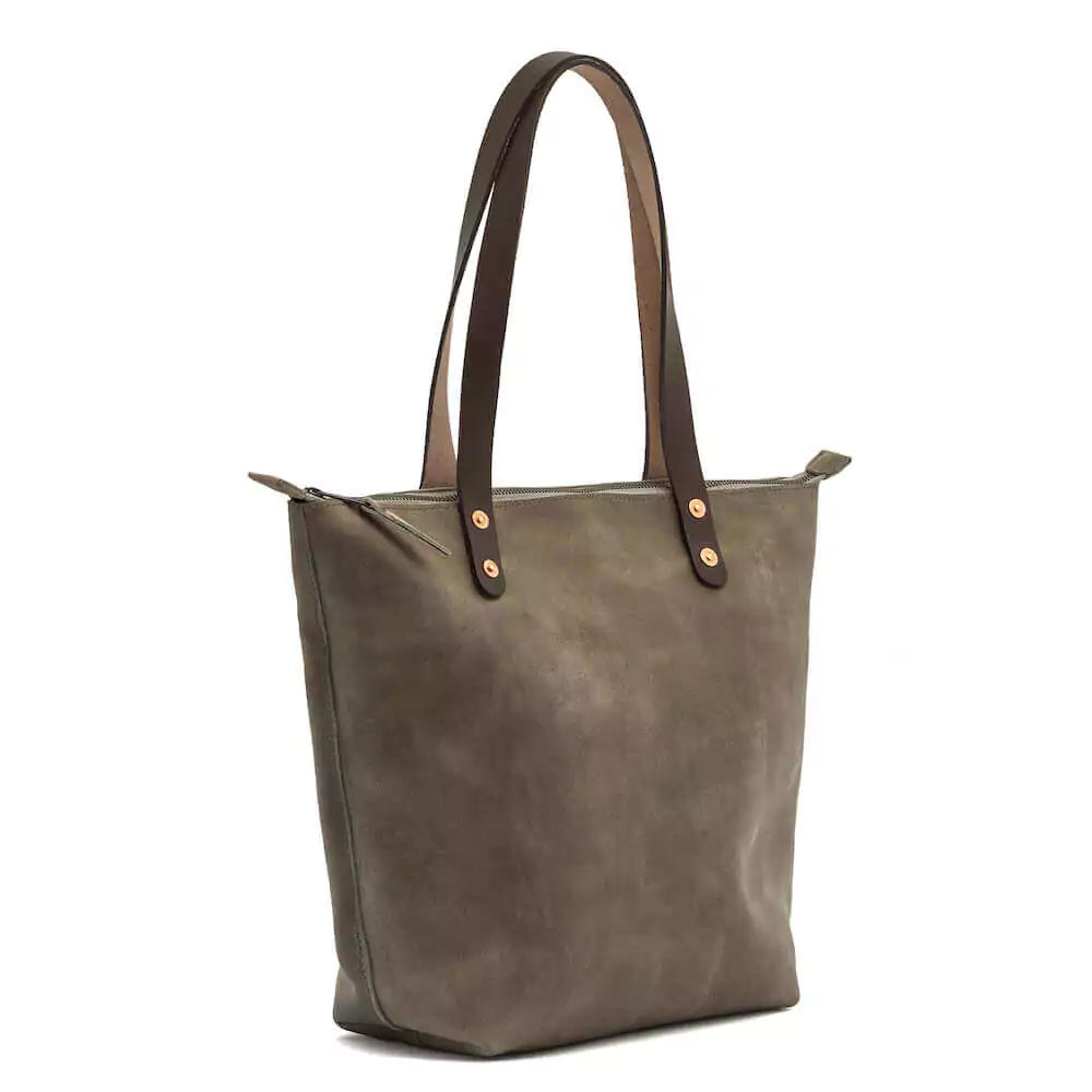Eden Elevated Leather Tote Bag - Large Zippered > Handbag > Leather-Mushroom-Mission Mercantile Leather Goods