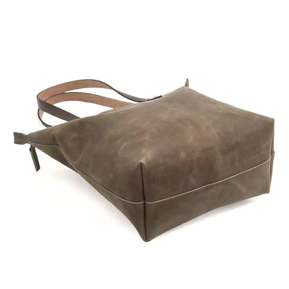 Eden Elevated Leather Tote Bag - Large Zippered > Handbag > Leather-Mushroom-Mission Mercantile Leather Goods