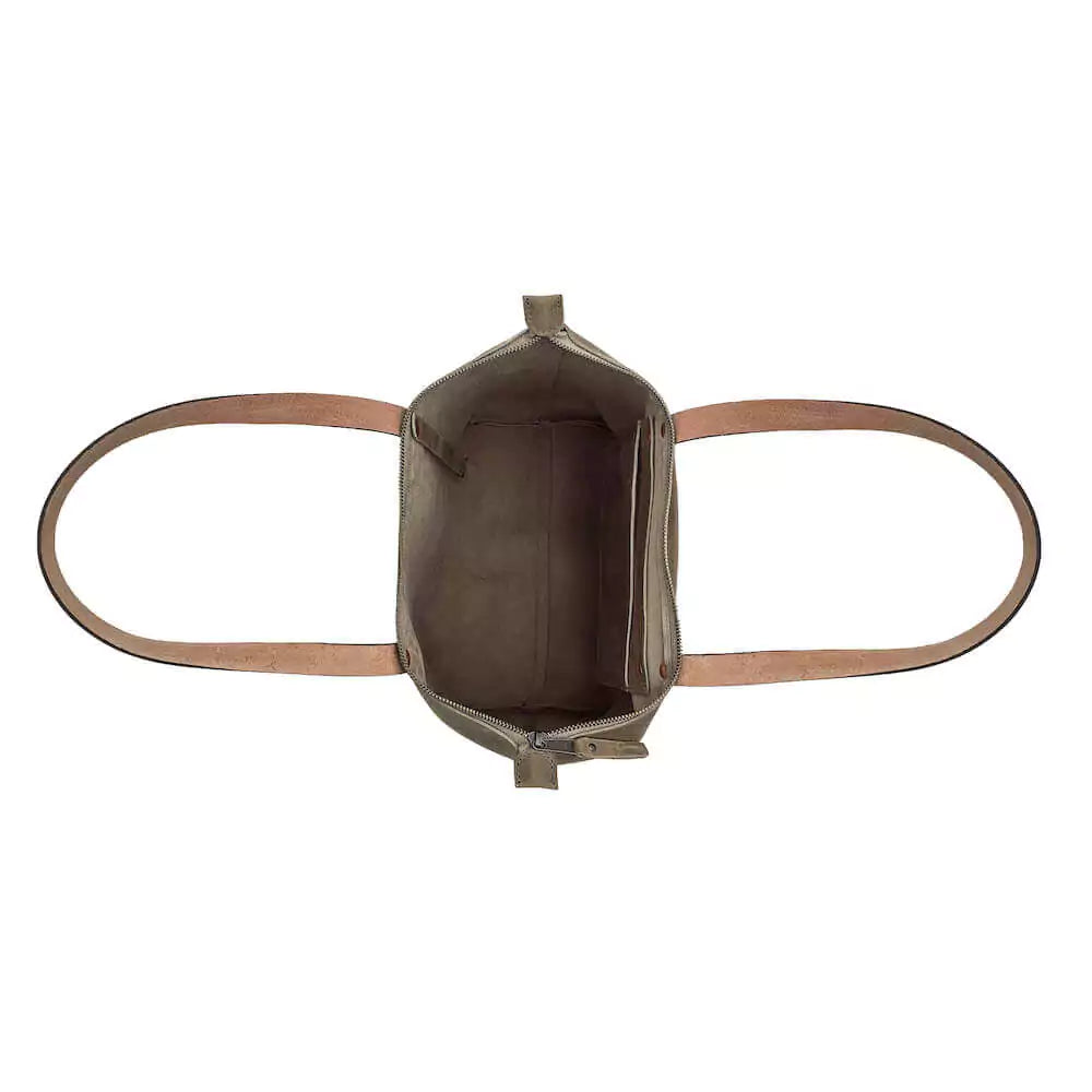 Eden Elevated Leather Tote Bag - Large Zippered > Handbag > Leather-Mushroom-Mission Mercantile Leather Goods