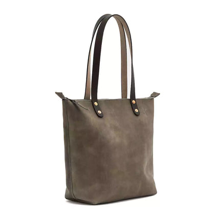 Eden Elevated Leather Tote Bag - Medium Zippered > Handbag > Leather-Mushroom-Mission Mercantile Leather Goods