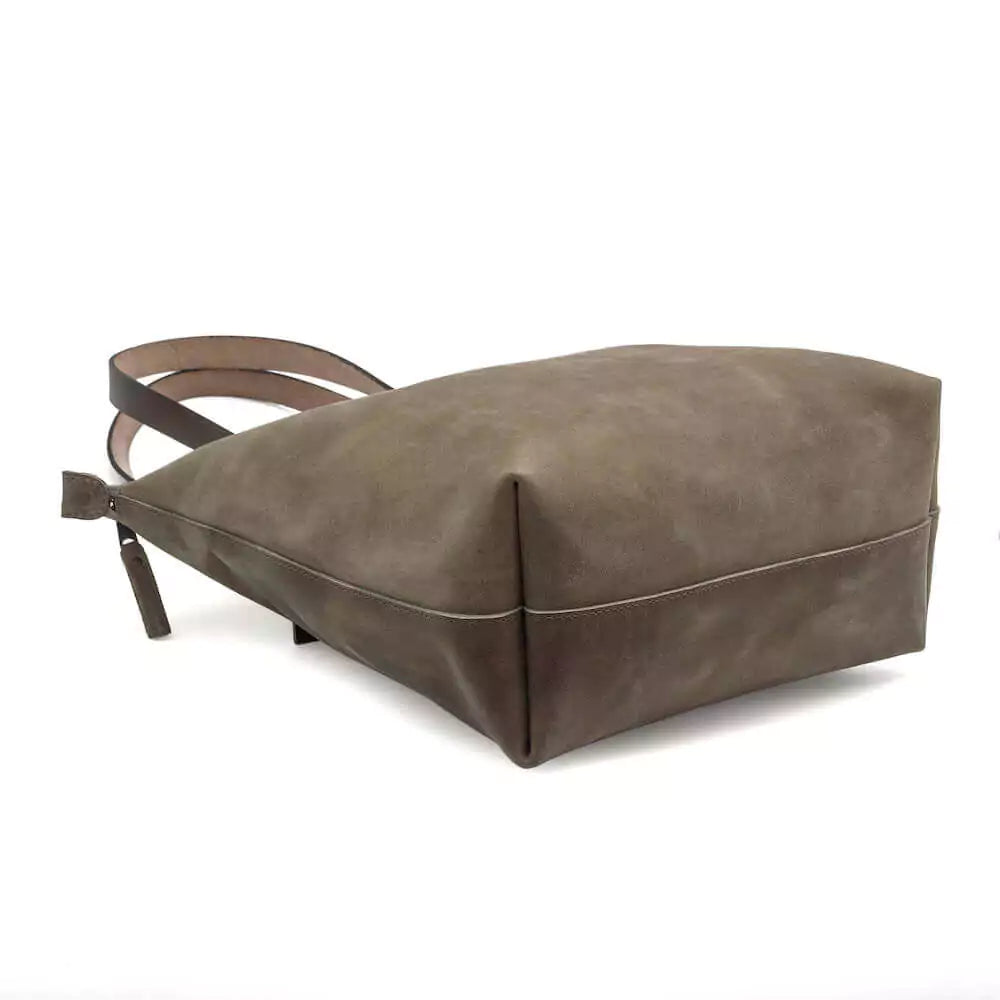 Eden Elevated Leather Tote Bag - Medium Zippered > Handbag > Leather-Mushroom-Mission Mercantile Leather Goods