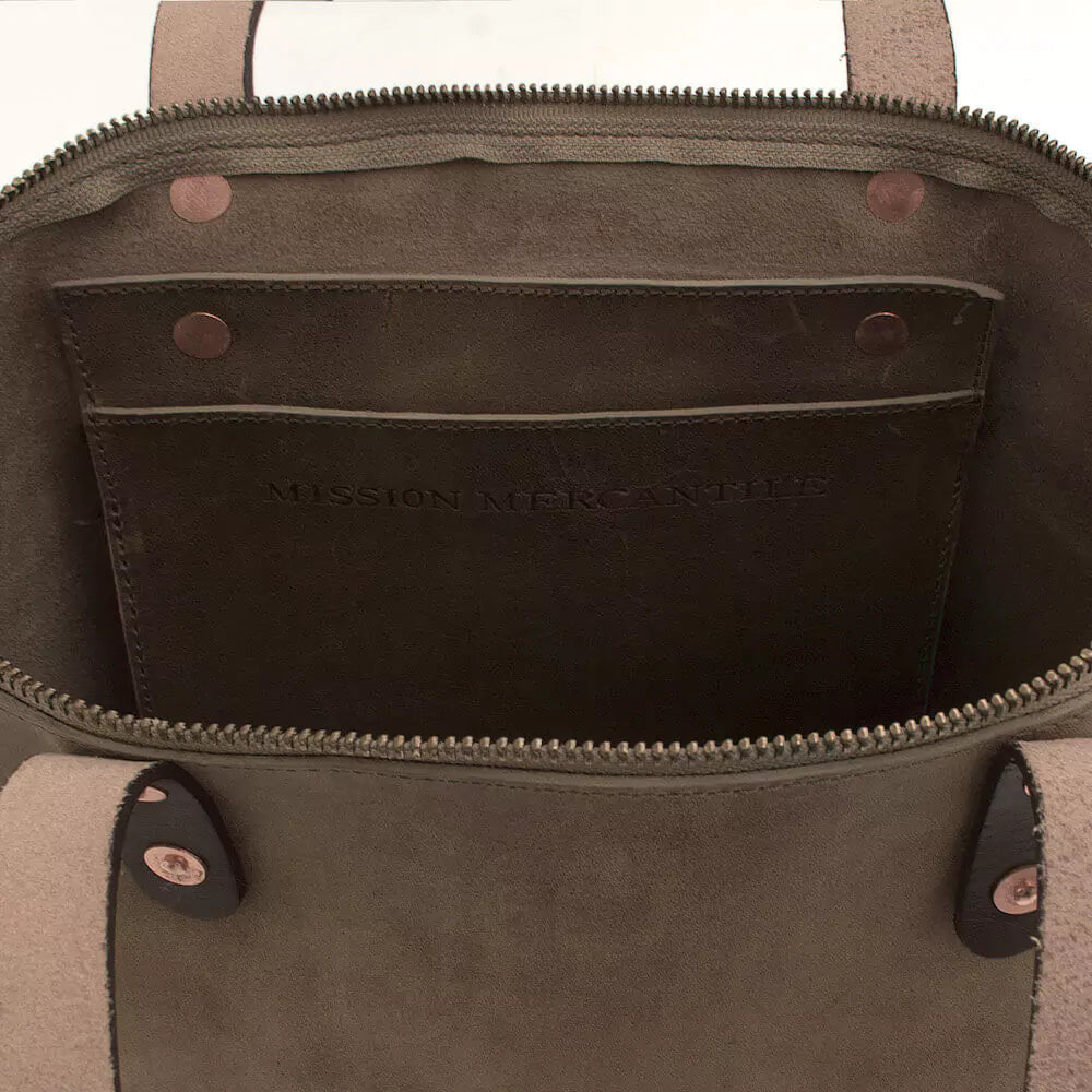 Eden Elevated Leather Tote Bag - Medium Zippered > Handbag > Leather-Mushroom-Mission Mercantile Leather Goods