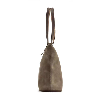 Eden Elevated Leather Tote Bag - Medium Zippered > Handbag > Leather-Mushroom-Mission Mercantile Leather Goods