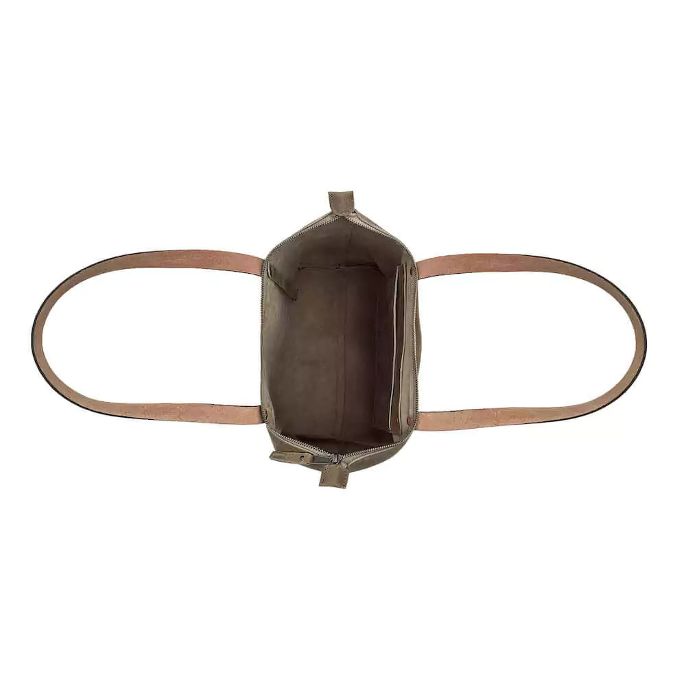 Eden Elevated Leather Tote Bag - Medium Zippered > Handbag > Leather-Mushroom-Mission Mercantile Leather Goods
