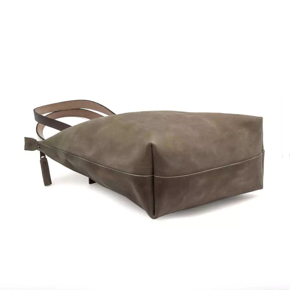 Eden Elevated Leather Tote Bag - Small Zippered > Handbag > Leather-Mushroom-Mission Mercantile Leather Goods