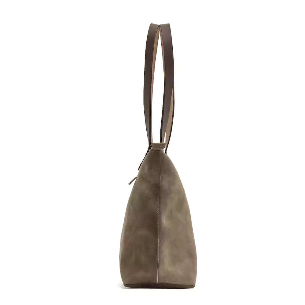 Eden Elevated Leather Tote Bag - Small Zippered > Handbag > Leather-Mushroom-Mission Mercantile Leather Goods