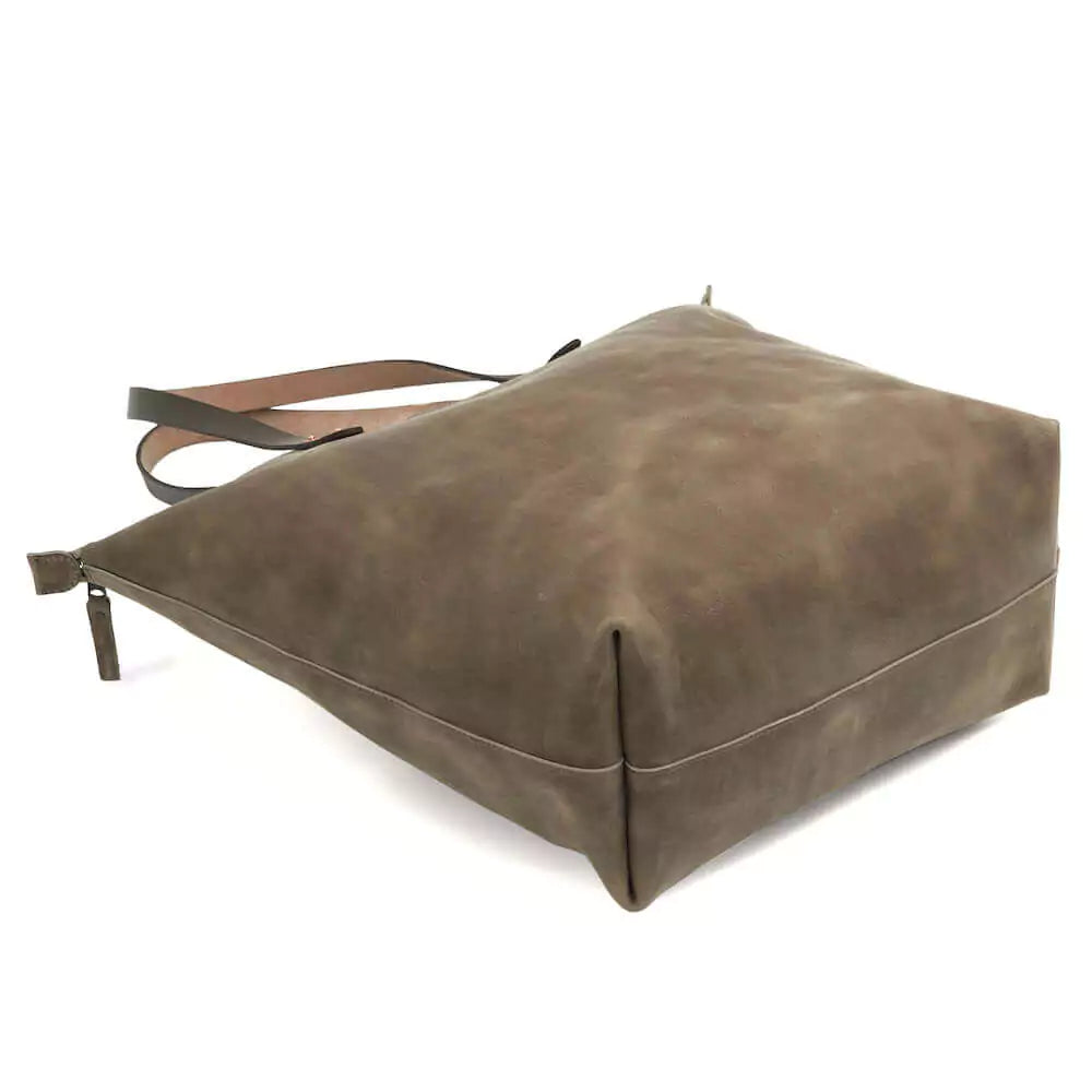 Eden Elevated Leather Tote Bag - Oversized Zippered > Handbag > Leather-Mushroom-Mission Mercantile Leather Goods