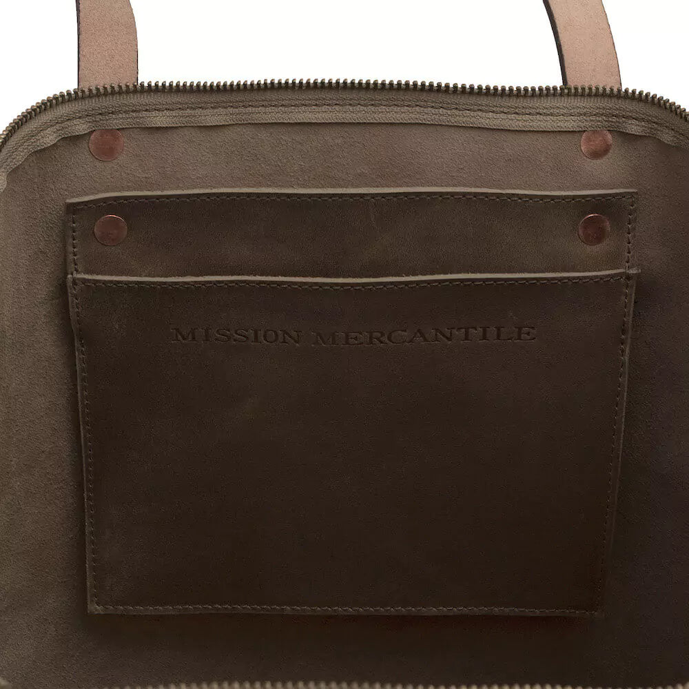 Eden Elevated Leather Tote Bag - Oversized Zippered > Handbag > Leather-Mushroom-Mission Mercantile Leather Goods
