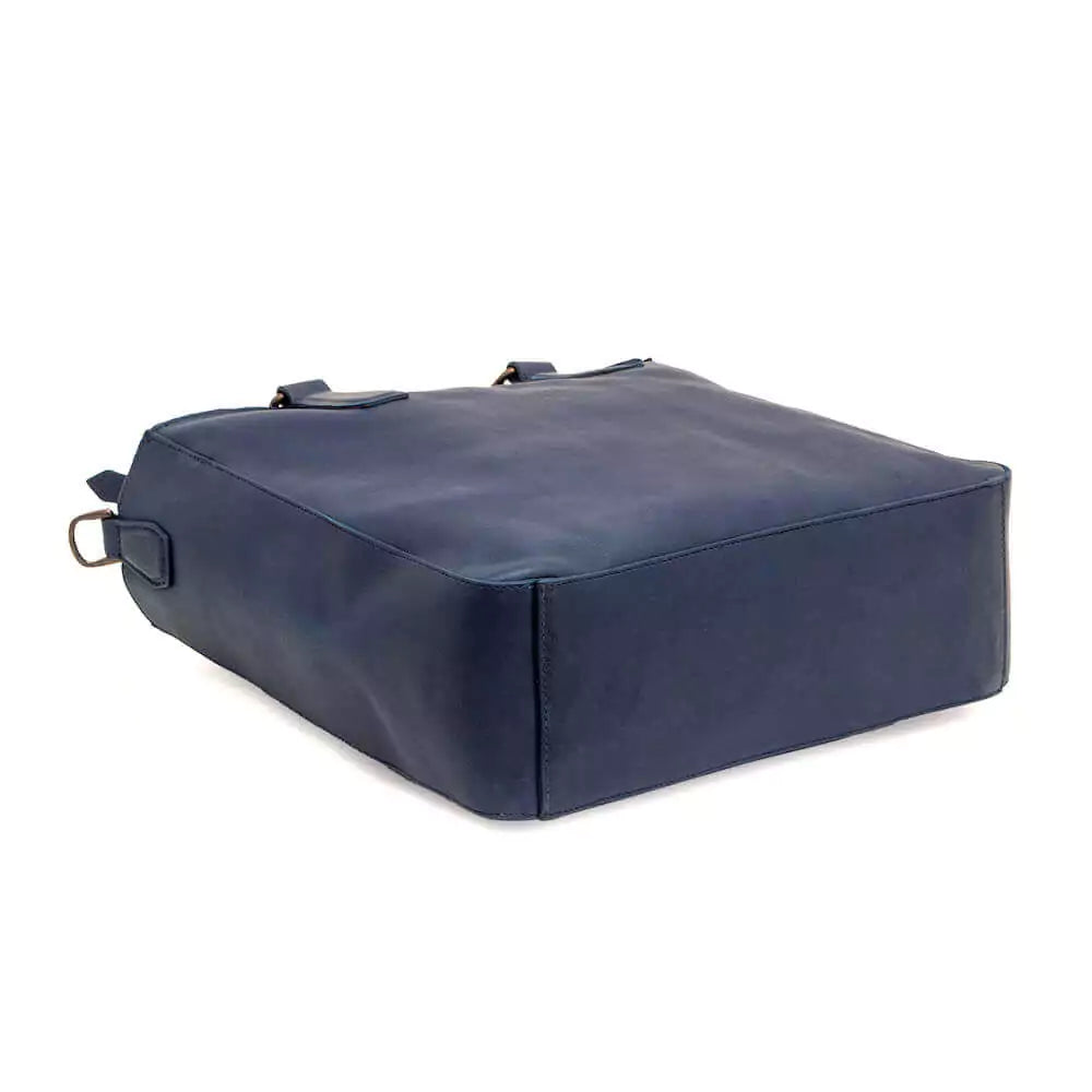 Ellington Leather Market Tote w/ Zippered Pouch-Bags > Handbag > Leather-Bluebonnet-Mission Mercantile Leather Goods
