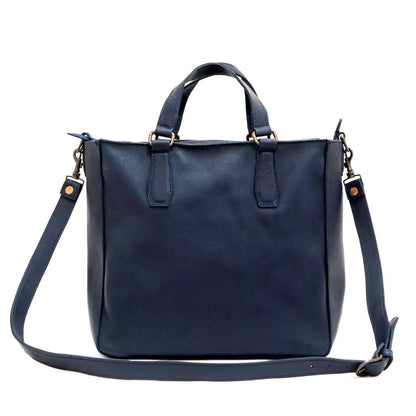 Ellington Leather Market Tote w/ Zippered Pouch-Bags > Handbag > Leather-Bluebonnet-Mission Mercantile Leather Goods