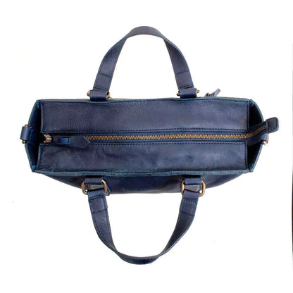 Ellington Leather Market Tote w/ Zippered Pouch-Bags > Handbag > Leather-Bluebonnet-Mission Mercantile Leather Goods