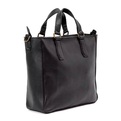 Ellington Leather Market Tote w/ Zippered Pouch-Bags > Handbag > Leather-Onyx-Mission Mercantile Leather Goods