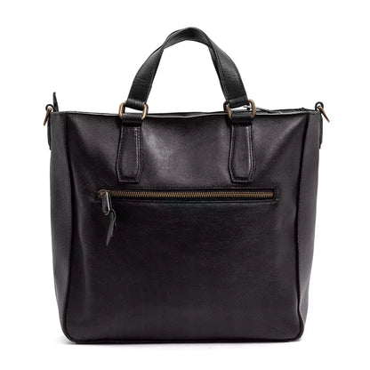Ellington Leather Market Tote w/ Zippered Pouch-Bags > Handbag > Leather-Onyx-Mission Mercantile Leather Goods