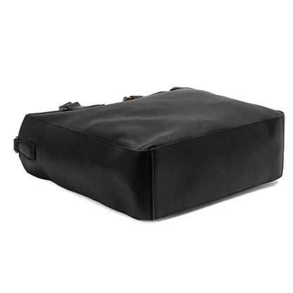 Ellington Leather Market Tote w/ Zippered Pouch-Bags > Handbag > Leather-Onyx-Mission Mercantile Leather Goods