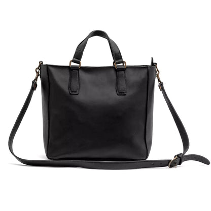 Ellington Leather Market Tote w/ Zippered Pouch-Bags > Handbag > Leather-Onyx-Mission Mercantile Leather Goods