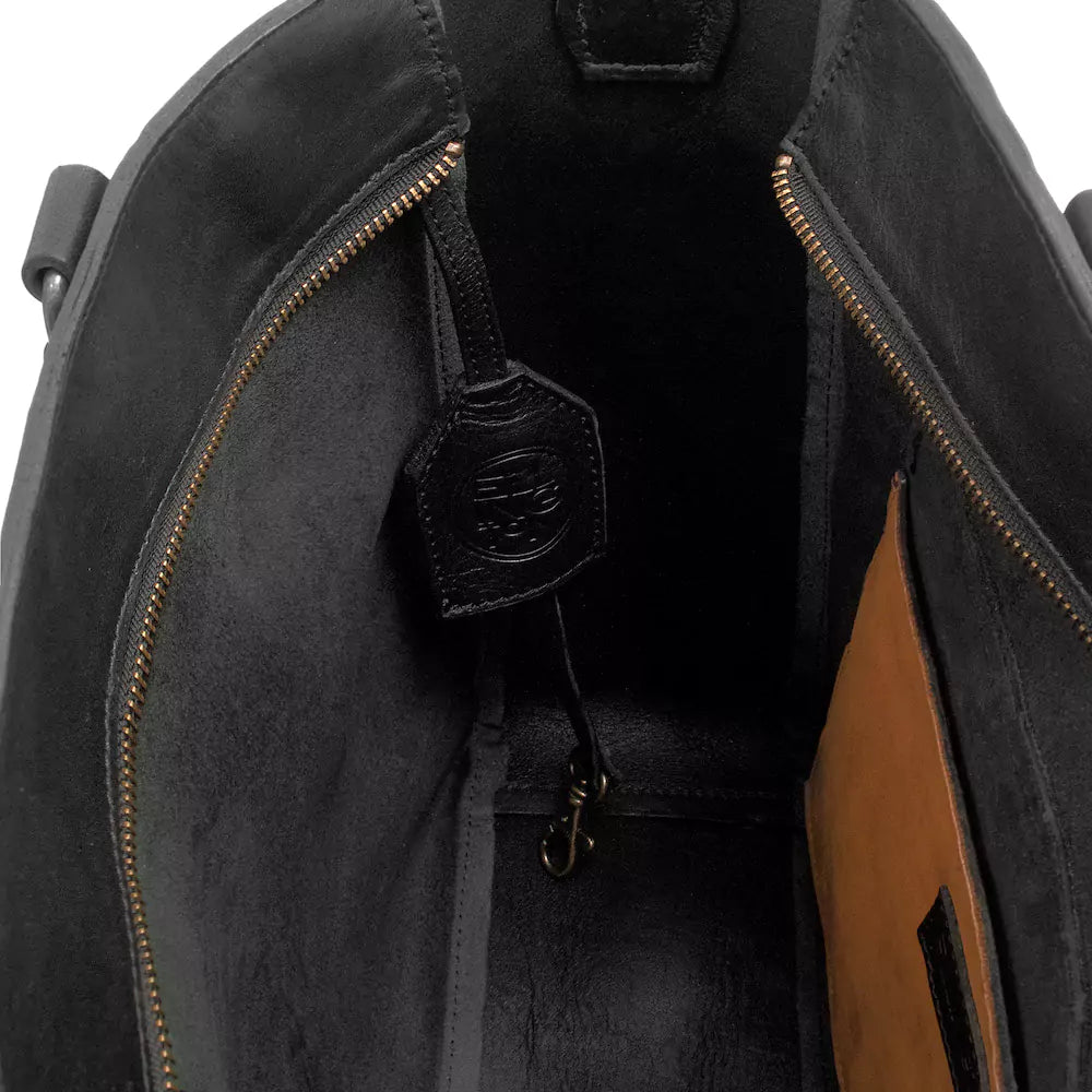 Ellington Leather Market Tote w/ Zippered Pouch-Bags > Handbag > Leather-Onyx-Mission Mercantile Leather Goods