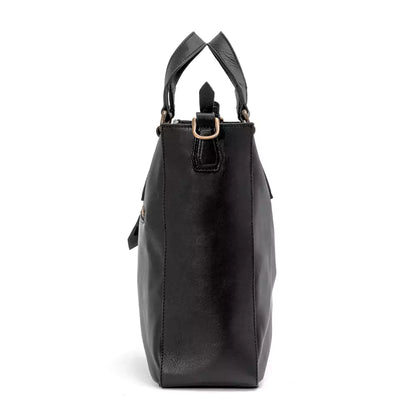 Ellington Leather Market Tote w/ Zippered Pouch-Bags > Handbag > Leather-Onyx-Mission Mercantile Leather Goods