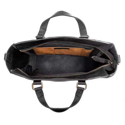 Ellington Leather Market Tote w/ Zippered Pouch-Bags > Handbag > Leather-Onyx-Mission Mercantile Leather Goods