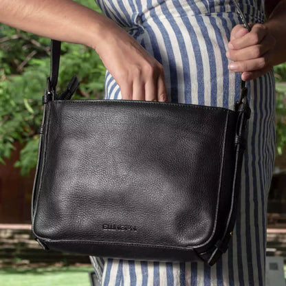 Ellington Leather Crossbody Purse-Bags > Handbag > Leather-Onyx-Mission Mercantile Leather Goods