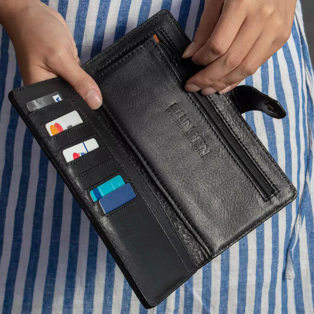 Ellington Leather Eleanor Wallet-Bags > Handbag > Leather-Mission Mercantile-Onyx-Mission Mercantile Leather Goods