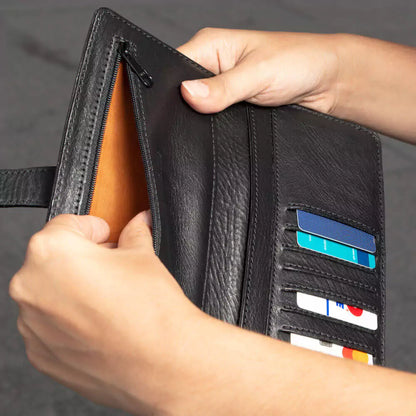 Ellington Leather Eleanor Wallet-Bags > Handbag > Leather-Mission Mercantile-Onyx-Mission Mercantile Leather Goods
