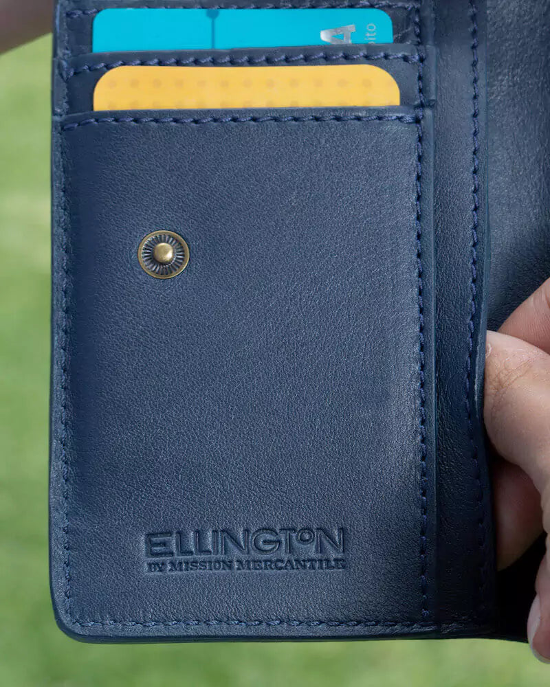Ellington Leather Compact Wallet-Bags > Handbag > Leather-Mission Mercantile-Bluebonnet-Mission Mercantile Leather Goods
