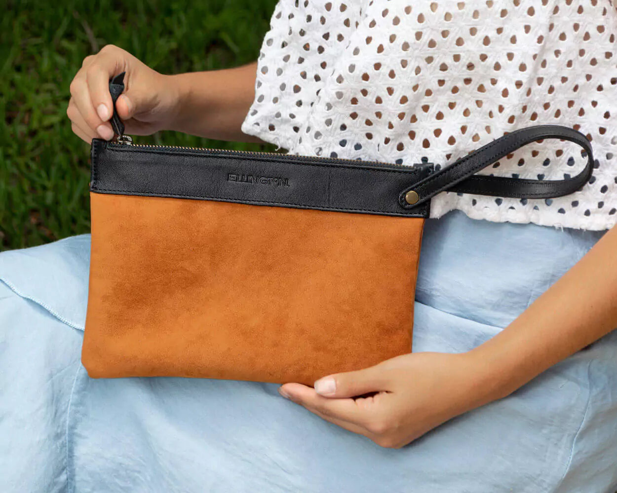 Ellington Zippered Pouch-Accessories > Pouch > Leather-Onyx-Large-Mission Mercantile Leather Goods