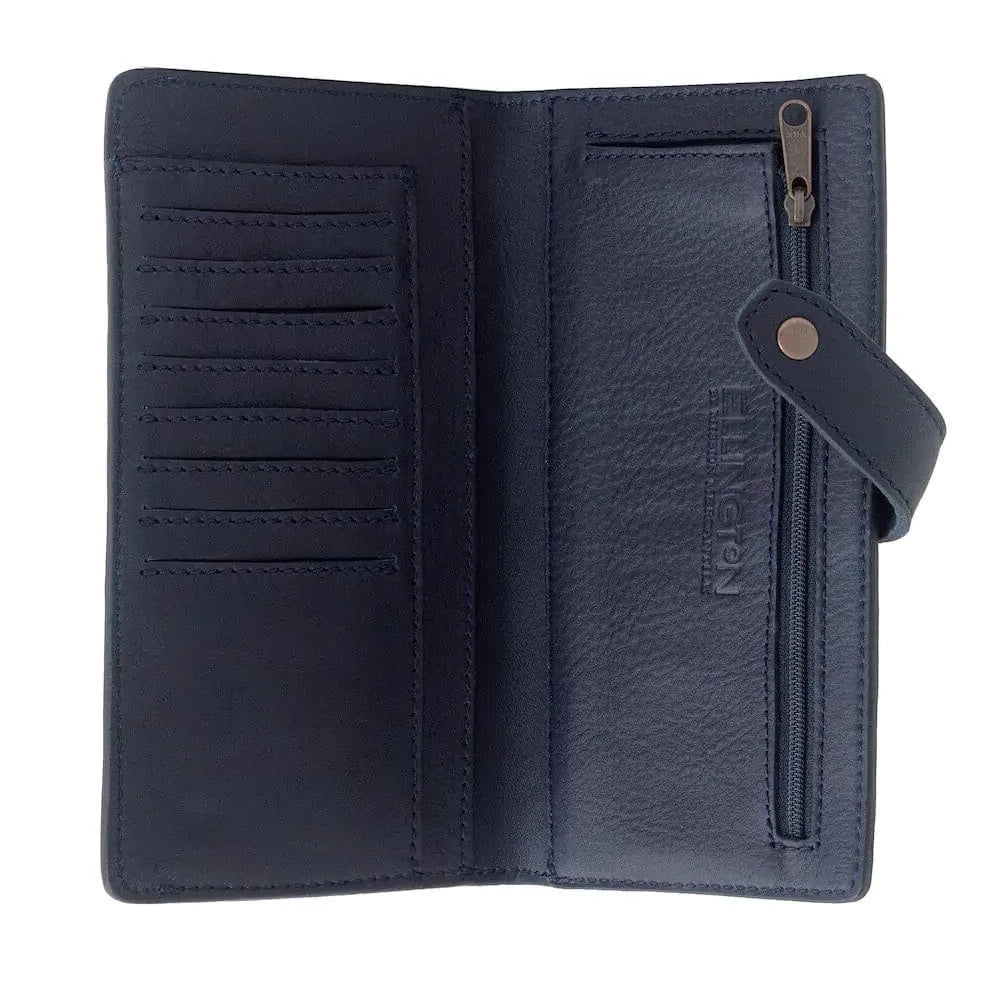 Ellington Leather Eleanor Wallet-Bags > Handbag > Leather-Mission Mercantile-Bluebonnet-Mission Mercantile Leather Goods