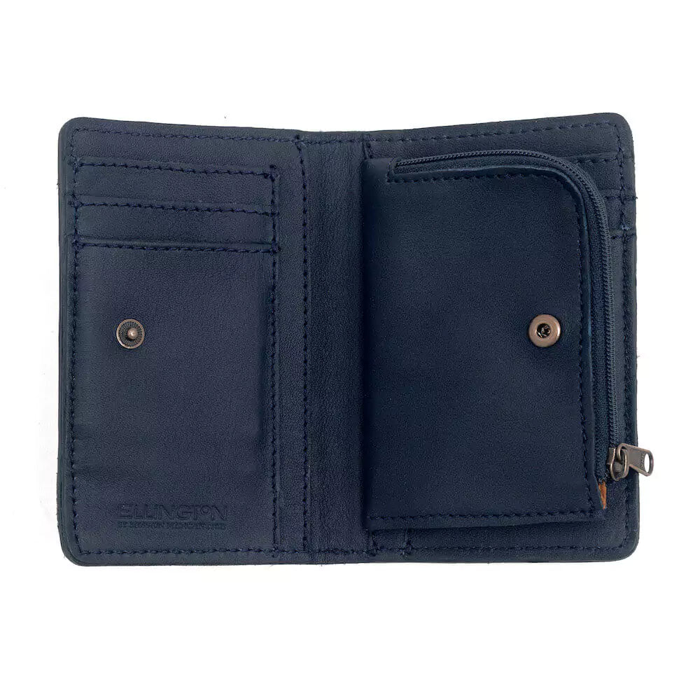Ellington Leather Compact Wallet-Bags > Handbag > Leather-Mission Mercantile-Bluebonnet-Mission Mercantile Leather Goods