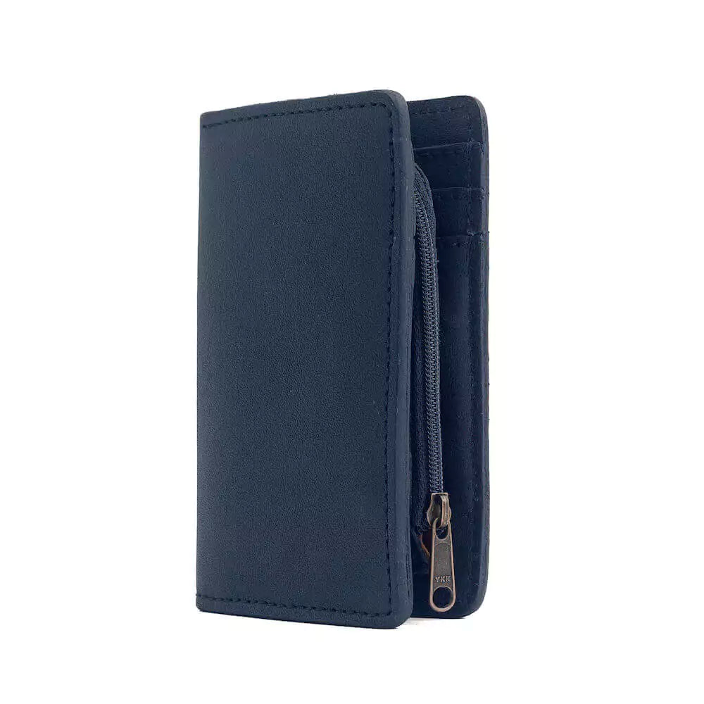 Ellington Leather Compact Wallet-Bags > Handbag > Leather-Mission Mercantile-Bluebonnet-Mission Mercantile Leather Goods