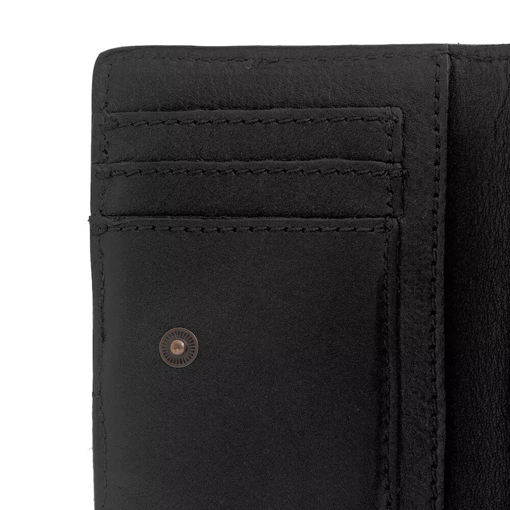 Ellington Leather Compact Wallet-Bags > Handbag > Leather-Mission Mercantile-Onyx-Mission Mercantile Leather Goods