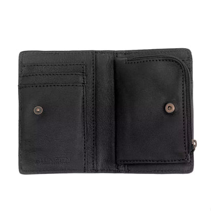 Ellington Leather Compact Wallet-Bags > Handbag > Leather-Mission Mercantile-Onyx-Mission Mercantile Leather Goods